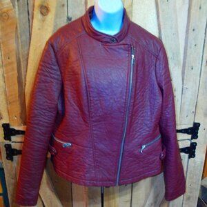 Women's Miss Lili XL Faux Leather Jacket- Bomber